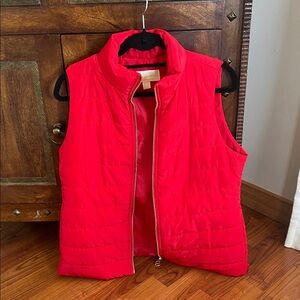 Michael Kors Bright Red Quilted Sleeveless Vest